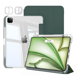 헤미션 아이패드 펜슬 수납 클리어 범퍼 스마트커버 태블릿 케이스 에어8/7/6 프로8/7/6/5/4/3세대 11/13인치