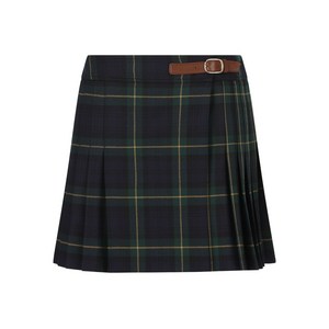 셀린느 타탄 플리츠 스커트, 그린계열+블루계열, FR 40(KR 66)