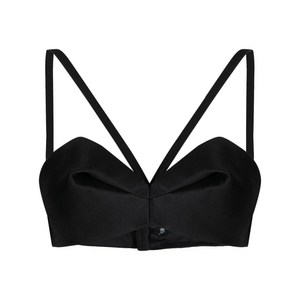 베르사체 폴드 울 실크 뷔스티에 탑