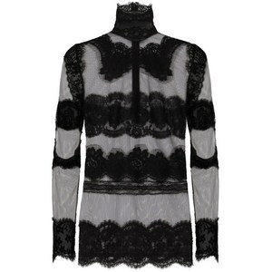 돌체앤가바나 레이스 패널 하이 넥 탑, 블랙계열, Italy 46(KR 77)