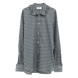 셀린느 체크 패턴 셔츠, 그린계열+화이트계열, IT 36(KR 22)