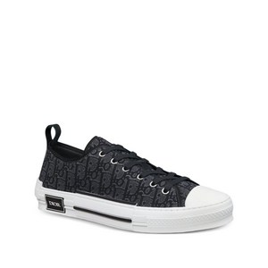 디올 모노그램 패턴 레이스업 스니커즈, IT 44(KR 290), 블랙계열+그레이계열