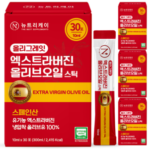 뉴트리케이 냉압착 엑스트라버진 올리브오일 스틱 올리그레잇 스페인 엑스트라버전, 10ml, 120개