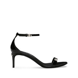 돌체앤가바나 로고 장식 페이턴트 가죽 샌들, Europe 37.5(KR 245), 블랙계열