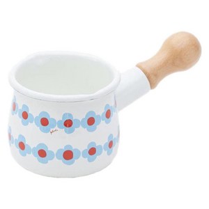 다마하시 플룬 쁘띠 법랑 가스레인지 전용 밀크팬 편수냄비 550ml, 11cm, 화이트 오하나, 1개