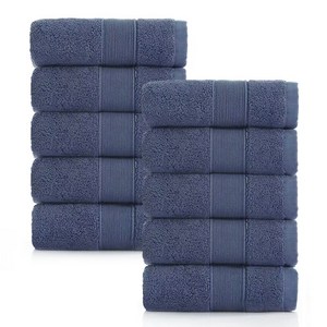 록신 호텔수건 타월 코면사 부드러운 540GSM 40수, 네이비 블루, 10개