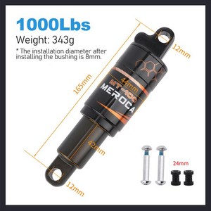 MEROCA 자전거 후방 충격 흡수기 전기 스쿠터 산악 오일 스프링 125mm 190mm, 165mm 1000bs 343g, 1개