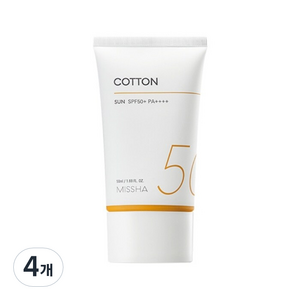 미샤 올 어라운드 세이프 블록 코튼선크림 SPF50+ PA++++, 50ml, 4개