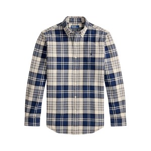 폴로랄프로렌 버튼다운 칼라 플레이드 셔츠, 블루계열+베이지계열, Standard XXL(KR 45.5)