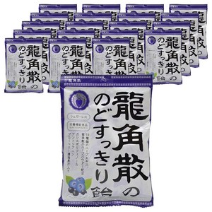 류카쿠산 용각산 목이 시원한 사탕 카시스 & 블루베리, 75g, 20개