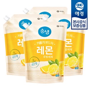 애경 순샘 기름기뽀드득 레몬 주방세제1.2L, 1.2L, 4개