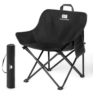 탄씨엔쯔 탄스트라이더 KJCAB64002189 휴대용 스틸체어 폴딩캠핑의자+보관가방 세트, 블랙, 1개