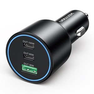 벤션 차량용 시거잭 트리플 165W PD PPS QC 멀티 고속충전기