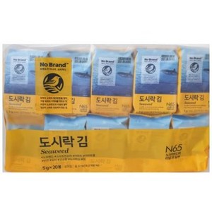 노브랜드 도시락 김 20봉, 100g, 1개