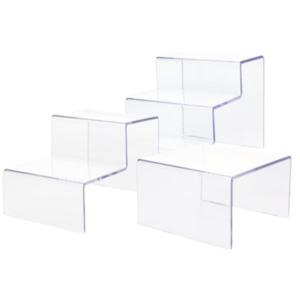 프리매너 2개입 아크릴 계단식 향수 악세사리 피규어 진열대 전시대, 1단, 2개