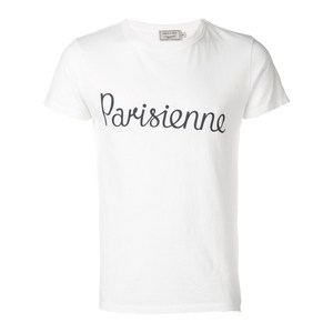 메종키츠네 파리지엔 프린트 티셔츠, 화이트계열, Standard L(KR 105)