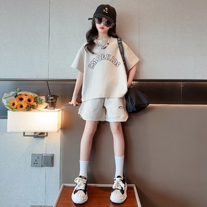 조이걸스 2024년 summer time 여아 여름 cmoekids 레터링 크루넥 면 Cotton 반팔 크루넥 라운드 티셔츠 스웨트 반바지 츄리닝 초중생 초등생 중등생 단체복