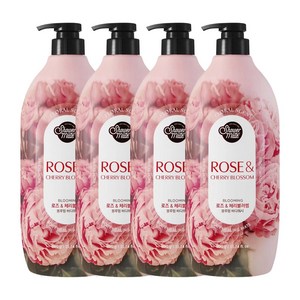 샤워메이트 블루밍 바디워시 로즈 앤 체리블러썸, 900g, 4개