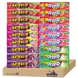 블루존 츄잉캔디세트 마이쮸 (딸기3 복숭아3 사과3) 새콤달콤(포도3 복숭아3 딸기3), 1개, 44g