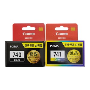 PG-740 + CL-741 TWIN (캐논잉크/검정+컬러잉크/트윈팩/표준용량), 검정+컬러, 1개