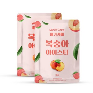 메가카페 복숭아 아이스티 파우더 1kg 2개세트, 1개입, 2개