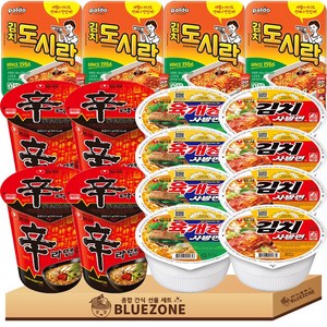 소컵라면 C세트 육개장사발면4개 김치사발면4개 왕뚜껑미니4개 도시락4개 라면스틱4개