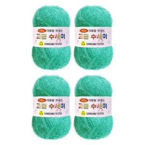 울클럽 뜨개실 대용량 고급수세미 100g 4볼 (총 400g), 164 민트, 4개