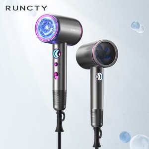 RUNCTY 초고출력 음이온 3단 풍량 헤어 드라이기 저자극 초경량 저소음