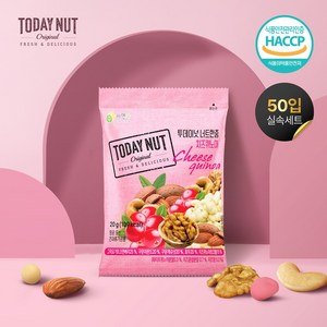 투데이넛 너트한줌 믹스넛 치즈퀴노아, 20g, 50개