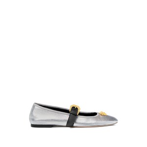 베르사체 버클 메달리온 발레리나 플랫 슈즈, Italy 37.5(KR 245), 실버계열
