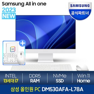 [최신 인텔13세대!/쿠팡 단독]삼성 올인원PC DM530AFA-L78A 최신 13세대 i7 CPU 인터넷 강의 온라인 사무용 일체형 데스크탑 컴퓨터, 1.기본(램 8GB), 1.기본(SSD 512GB), 1.기본(HDD 없음)