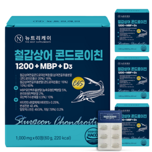 뉴트리케이 C6S 6형 뮤코다당단백 철갑상어 연골 콘드로이친 1200 MBP 식약청인증 HACCP, 60정, 4개