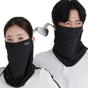 르포스 자외선차단 쿨 스포츠 골프 마스크 1+1, 블랙+블랙, FREE, 1세트