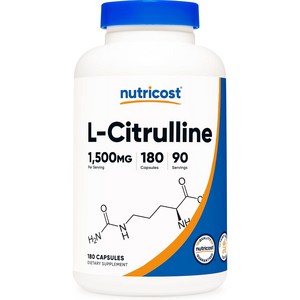 뉴트리코스트 L시트룰린 아르기닌대체 Citrulline 근육 영양제 파워업 1500mg 180캡슐, 2개, 180정