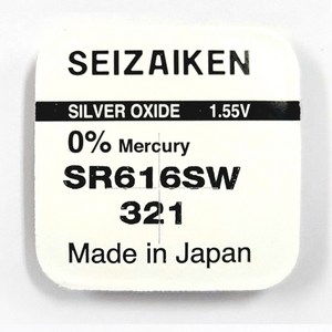 세이코 세자이켄 SR 무수은전지 시계배터리 321 (SR616SW) - 1알, 1개, 1개입