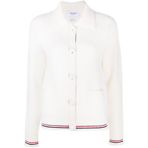 톰 브라운 RWB 스트라이프 디테일 와플 니트 가디건