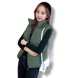 NUNUHANA 가을 겨울 여성용 면조끼 패딩 자켓 4컬러