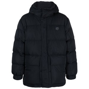 메종키츠네 로고 아플리케 후드 다운 재킷