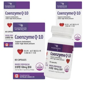 어르신 활성 산소 제거 항산화 음식 캐나타 코큐텐 100 3통 혈압 낮추는 식약처 인정, 3개