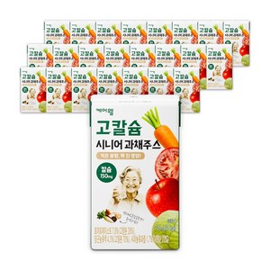 케어웰 고칼슘 시니어 과채주스 과일 야채즙 간식, 145ml, 24개
