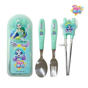 르번 아동용 슈팅스타 캐치티니핑 올인원 교정 젓가락 세트, 초롱핑, 스푼 + 포크 + ..., 1개