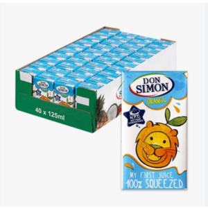돈시몬 생과일 착즙 100% 오렌지주스, 125ml, 40개