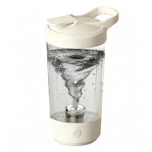 자동 쉐이커 보틀 강력 회전 눈금 표시 믹스컵 충전식 오토쉐이커 텀블러 휴대용 대용량 400ml, 화이트, 400ml, 2개
