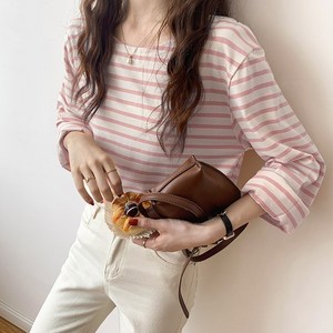 유토밸런 여성용 루즈핏 긴팔 스트라이프 티셔츠