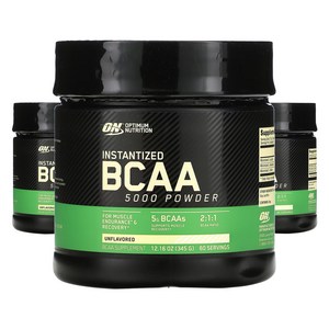 옵티멈뉴트리션 인스턴타이즈드 BCAA 5000 파우더 언플레이버드, 345g, 3개