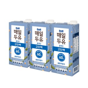 매일두유 고단백 설탕무첨가 식물성단백질, 950ml, 3개