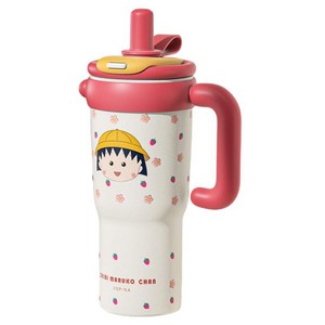 StarR 캐릭터 대용량 보온 텀블러, 마루코레드, 1200ml, 1개