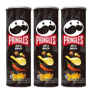 프링글스 핫 & 스파이시 감자칩, 110g, 3개