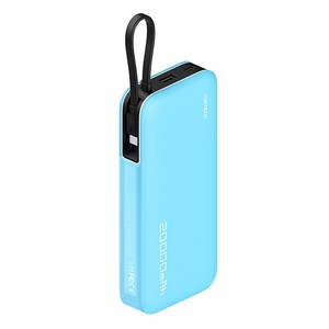 CUKTECH 쿡테크 55W 일체형 보조배터리 양방향 고속 충전 보조배터리 20000mAh 여행용 C타입 입출력 케이블+전력 표시, 푸른색