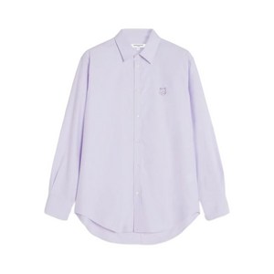 메종키츠네 로고 자수 코튼 셔츠, 베이지계열, Standard M(KR 100)